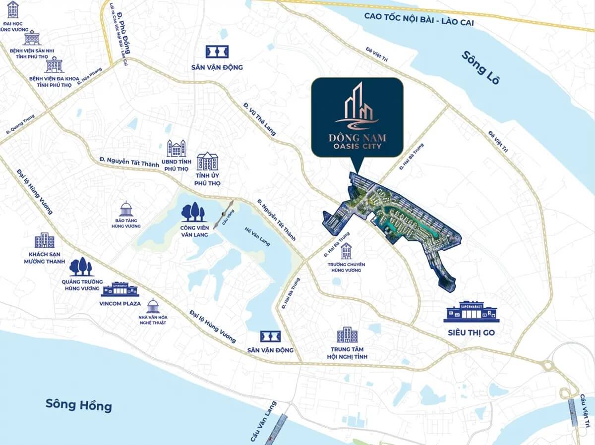 vị trí dự án nexus tower việt trì phú thọ